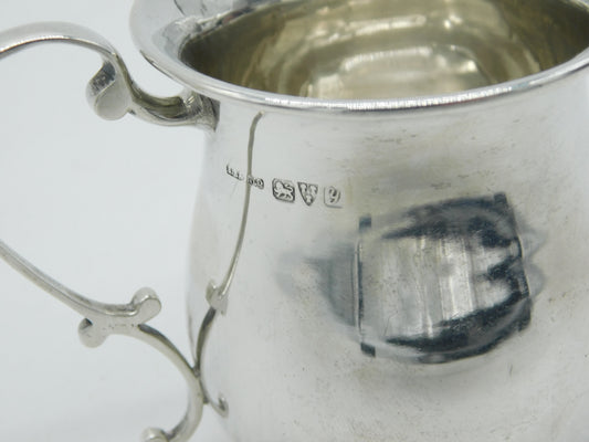 Sterling Silver Christening Cup or Mug Antique 1924 Chester Antique Art Deco