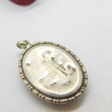Sterling Silver & Morpho Butterfly Wing Drop Pendant Antique c1920 Art Deco