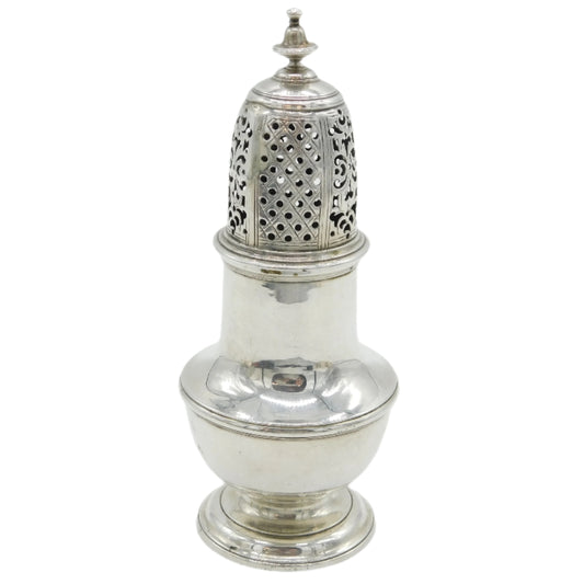 George II Sterling Silver Muffineer Sugar Caster Antique 1740 London S. Wood