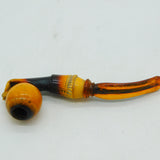 19th Century Novelty Meerschaum & Black Amber Hand Form Pipe Antique c1880