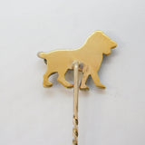 Victorian 9ct Gold & Silver, Old-Cut Diamond Set Lion Stick Pin Antique c1860