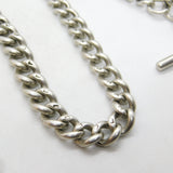 Edwardian Sterling Silver Graduating Albert Watch Chain 1904 London Antique