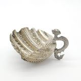 Anglo-Indian Sterling Silver Scallop & Dragon Sweet Dish Antique c1900 Victorian