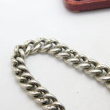 Edwardian Sterling Silver Graduating Albert Watch Chain 1904 London Antique