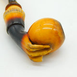 19th Century Novelty Meerschaum & Black Amber Hand Form Pipe Antique c1880