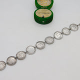 Victorian Sterling Silver Love Token Threepence Coin Bracelet Antique c1890