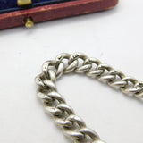 Edwardian Sterling Silver Graduating Albert Watch Chain 1904 London Antique