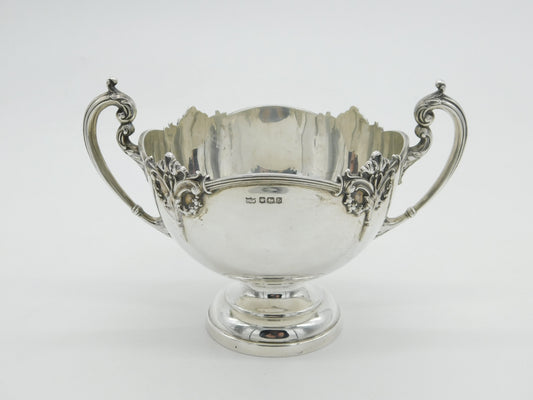 Art Nouveau Sterling Silver Floral Pattern Trophy Cup 1919 Sheffield Antique