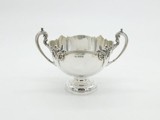 Art Nouveau Sterling Silver Floral Pattern Trophy Cup 1919 Sheffield Antique