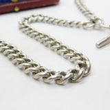 Edwardian Sterling Silver Graduating Albert Watch Chain 1904 London Antique