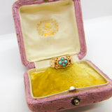 Edwardian 9ct Yellow Gold Turquoise Set Sweetheart Ring 1906 Chester Antique