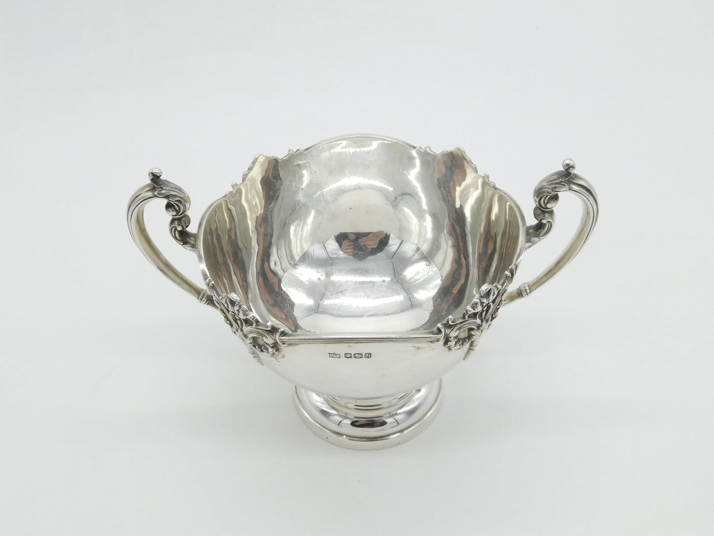 Art Nouveau Sterling Silver Floral Pattern Trophy Cup 1919 Sheffield Antique