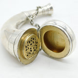 Sampson Mordan & Co. Victorian Sterling Silver Horn Vinaigrette & Scent Bottle Antique