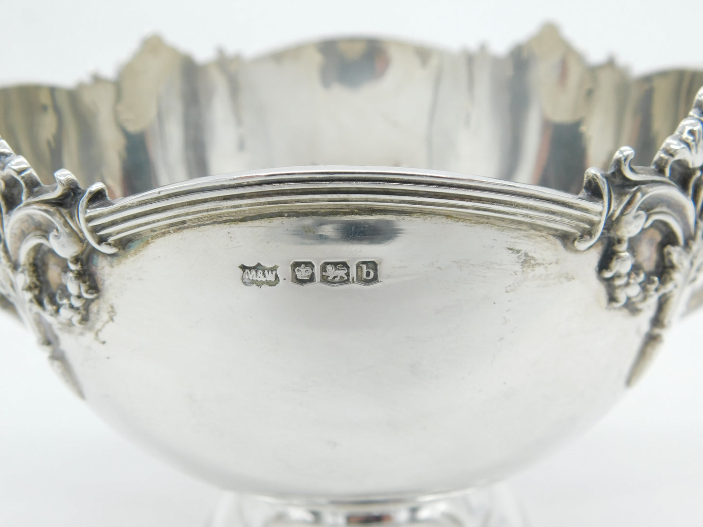 Art Nouveau Sterling Silver Floral Pattern Trophy Cup 1919 Sheffield Antique