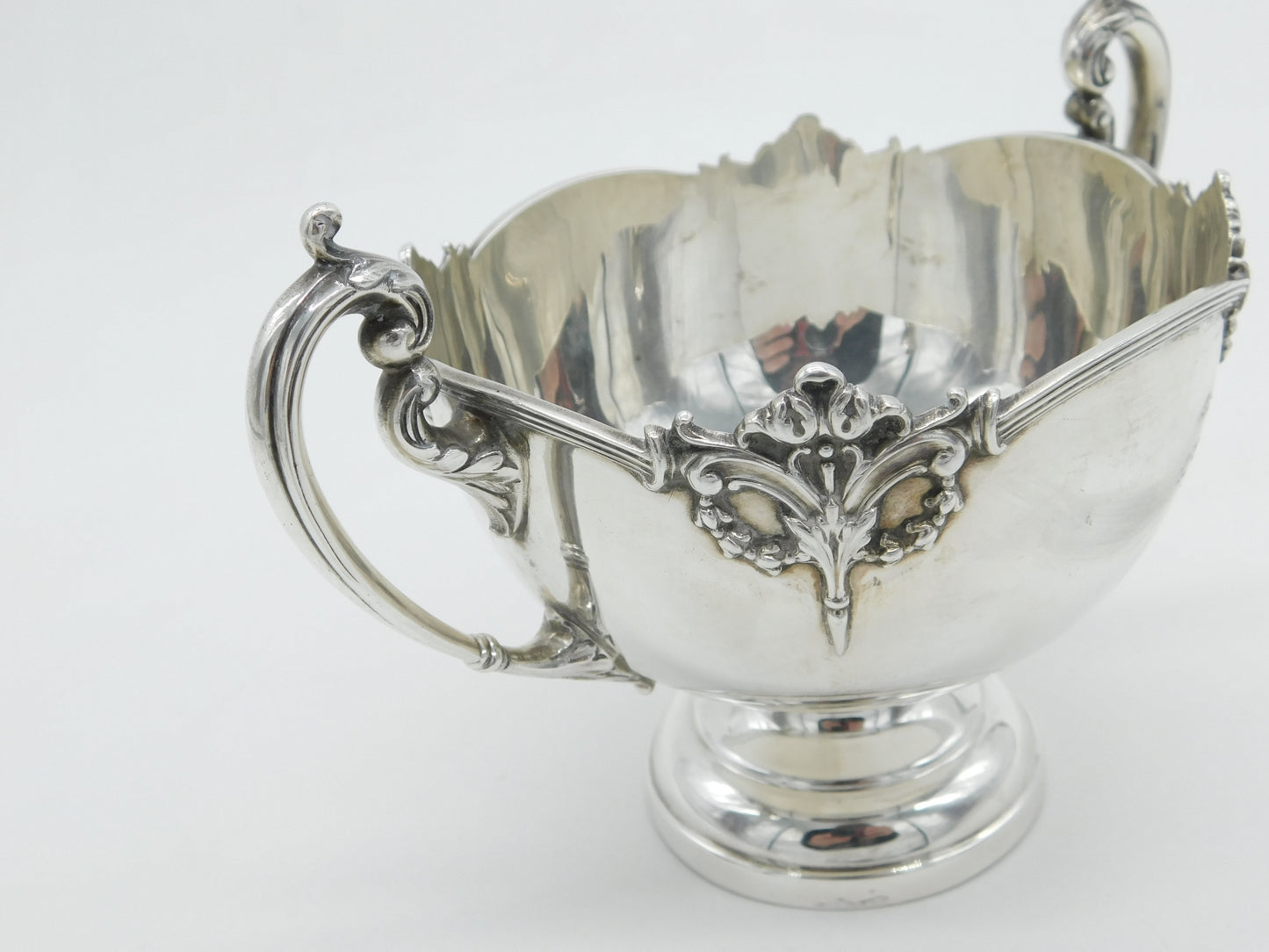 Art Nouveau Sterling Silver Floral Pattern Trophy Cup 1919 Sheffield Antique