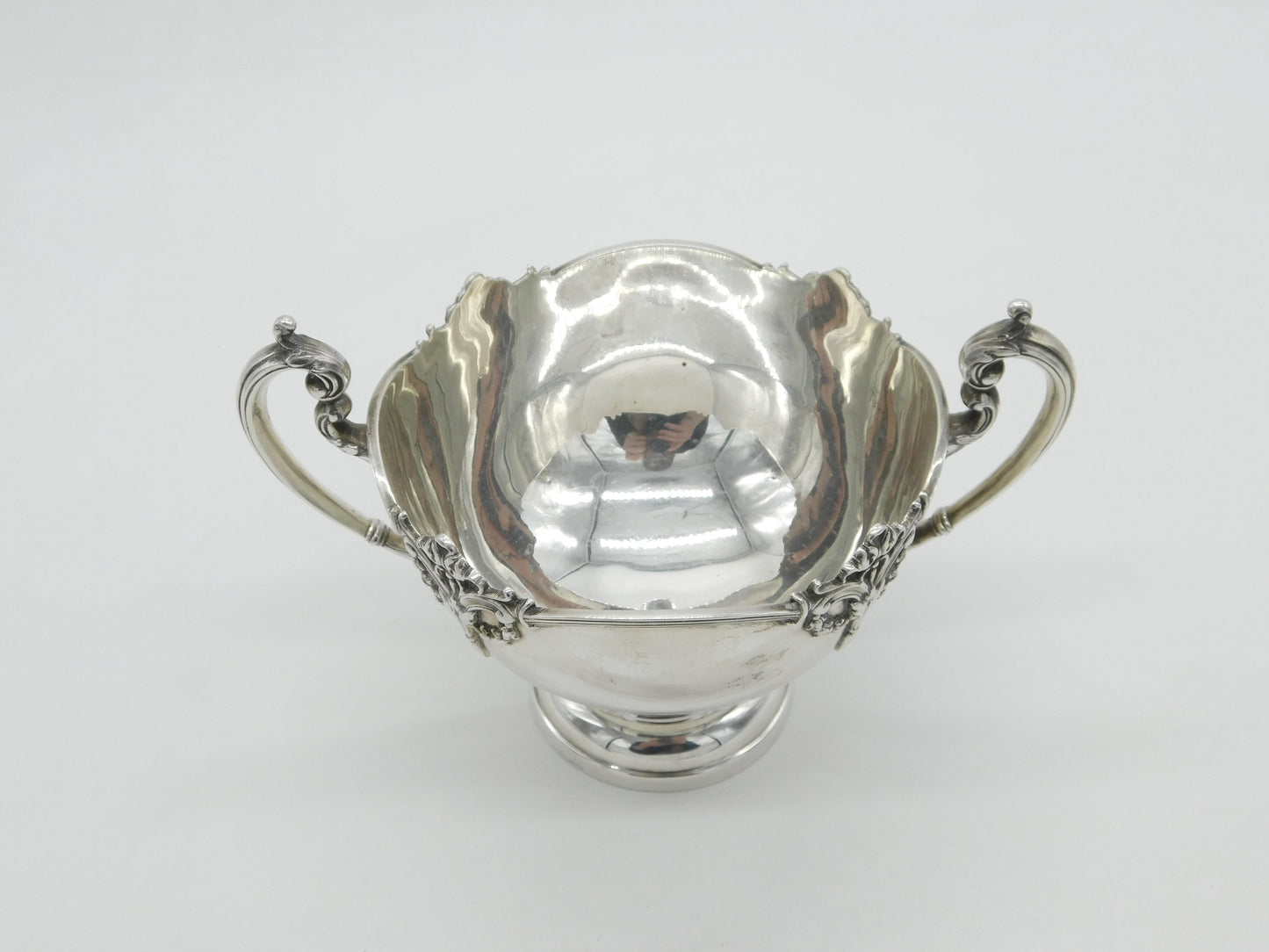 Art Nouveau Sterling Silver Floral Pattern Trophy Cup 1919 Sheffield Antique