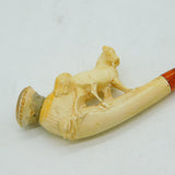 19th Century Meerschaum & Block Amber Standing Horse Pipe Antique c1880