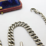 Edwardian Sterling Silver Double Albert Graduating Watch Chain 1909 Birmingham