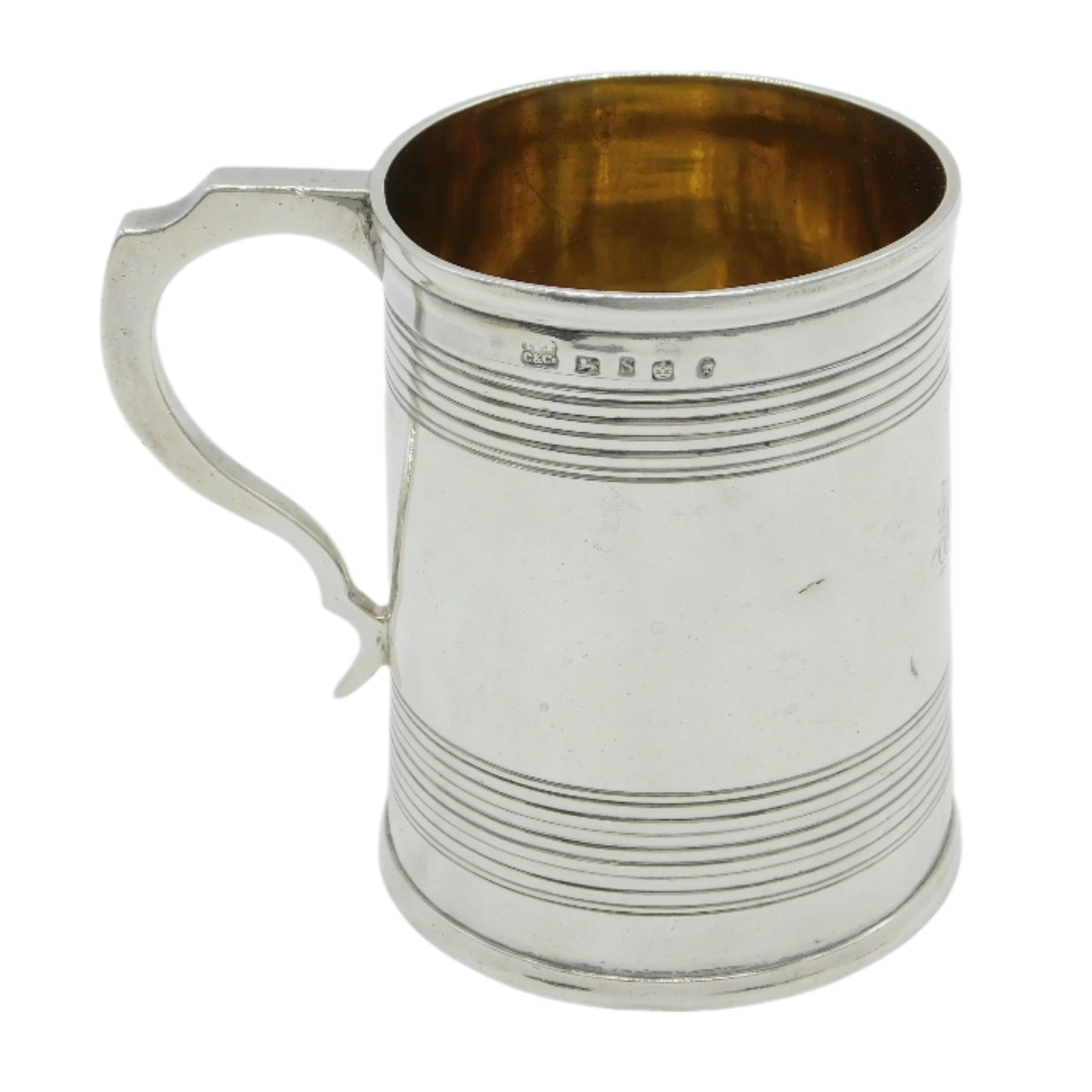 Victorian Sterling Silver Christening Mug Tankard Antique 1860 Sheffield