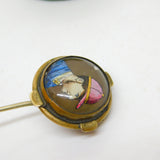 Victorian Pinchbeck Painted 'Fred Archer' Jockey Stick Pin Antique c1860