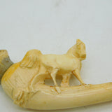 19th Century Meerschaum & Block Amber Standing Horse Pipe Antique c1880