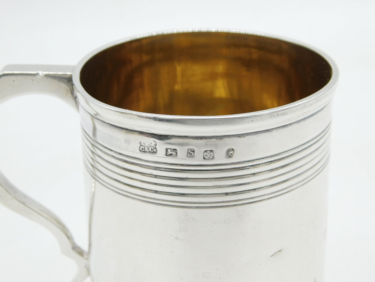 Victorian Sterling Silver Christening Mug Tankard Antique 1860 Sheffield
