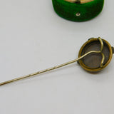 Victorian Pinchbeck Painted 'Fred Archer' Jockey Stick Pin Antique c1860