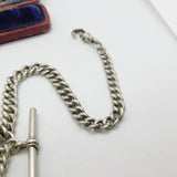 Edwardian Sterling Silver Double Albert Graduating Watch Chain 1909 Birmingham