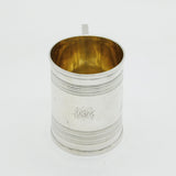 Victorian Sterling Silver Christening Mug Tankard Antique 1860 Sheffield