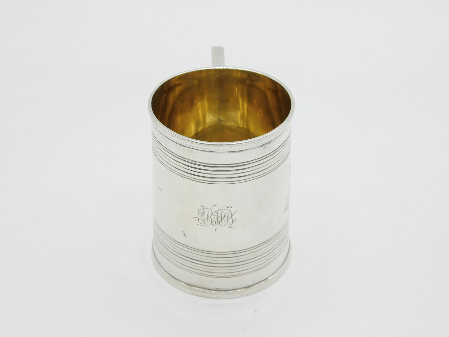 Victorian Sterling Silver Christening Mug Tankard Antique 1860 Sheffield