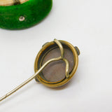Victorian Pinchbeck Painted 'Fred Archer' Jockey Stick Pin Antique c1860