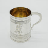 Victorian Sterling Silver Christening Mug Tankard Antique 1860 Sheffield