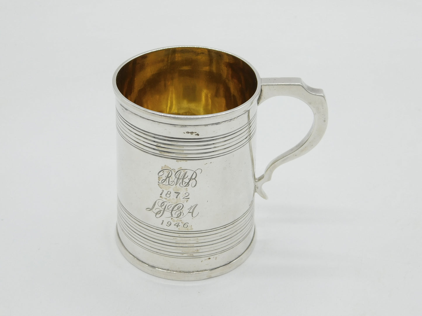 Victorian Sterling Silver Christening Mug Tankard Antique 1860 Sheffield