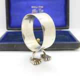 Shona Marsh Novelty Sterling Silver Napkin Ring on Feet Vintage 2009 Birmingham