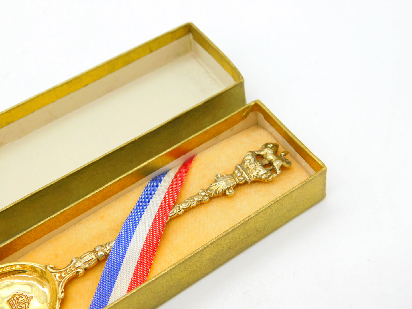 Boxed Sterling Silver Gilt King George VI Coronation Teaspoon 1936 London