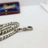 Edwardian Sterling Silver Double Albert Graduating Watch Chain 1909 Birmingham