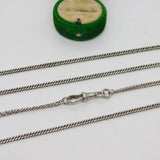 Victorian Sterling Silver Long Guard Muff Chain Antique c1860 152cm Length