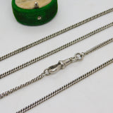 Victorian Sterling Silver Long Guard Muff Chain Antique c1860 152cm Length