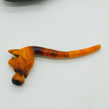Boxed 19th Century Meerschaum Block Amber Panther Smoking Pipe Antique c1880
