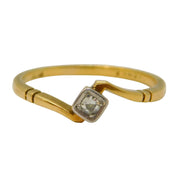 Victorian 18ct Gold & 0.1ct Diamond Crossover Band Ring Antique c1890