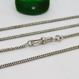 Victorian Sterling Silver Long Guard Muff Chain Antique c1860 152cm Length