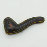 Boxed 19th Century Meerschaum Block Amber Panther Smoking Pipe Antique c1880