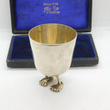 Shona Marsh Sterling Silver Novelty Shot Cup or Egg Cup On Feet Vintage 2009o
