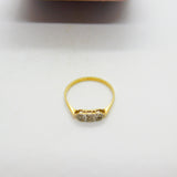 Victorian 18ct Yellow Gold Three Stone Diamond Band Ring c1890 Antique
