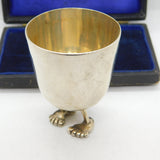 Shona Marsh Sterling Silver Novelty Shot Cup or Egg Cup On Feet Vintage 2009o