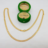 9ct Yellow Gold Diamond Cut Curb Chain Necklace Vintage c1980 46cm Length