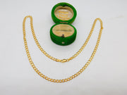 9ct Yellow Gold Diamond Cut Curb Chain Necklace Vintage c1980 46cm Length