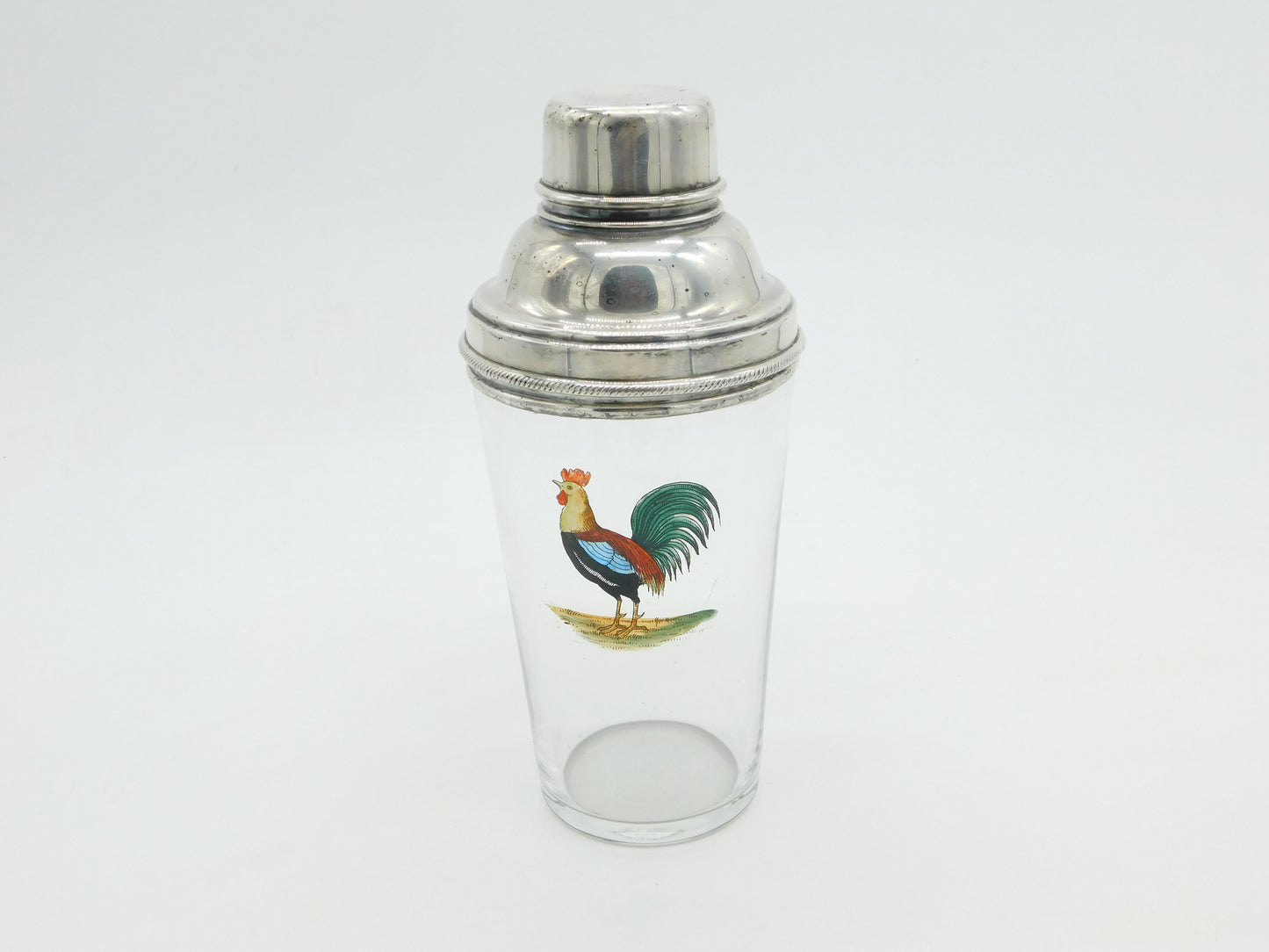 Victorian Deakin & Sons Silver Plated & Hand Painted Cockerel Cocktail Shaker c1900 Sheffield