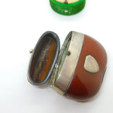Victorian Sterling Silver Mounted Kola Nut Novelty Vesta Case Antique c1880