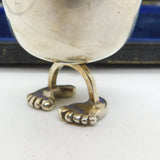 Shona Marsh Sterling Silver Novelty Shot Cup or Egg Cup On Feet Vintage 2009o